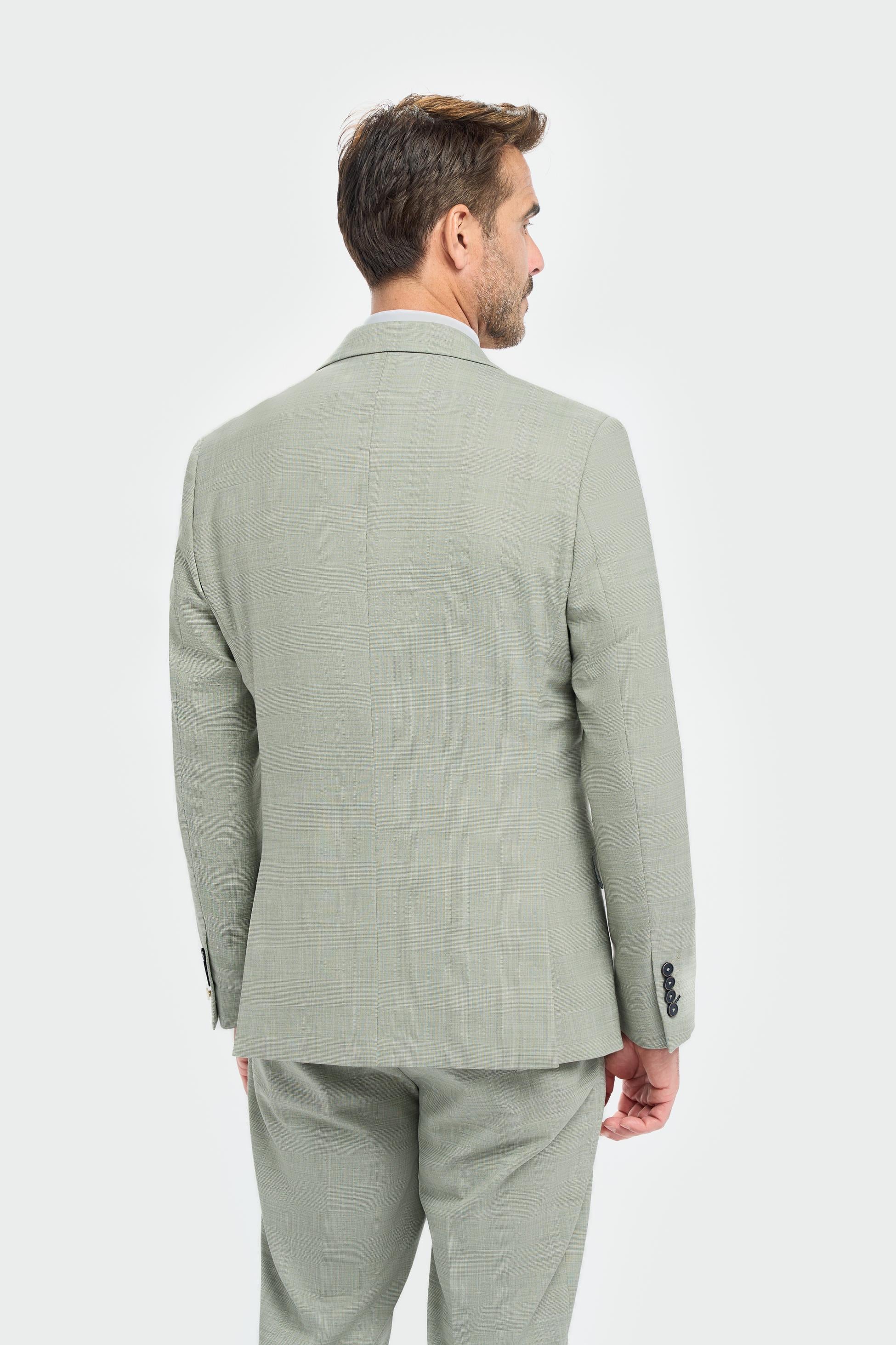 Veste en tissu texturé vert sauge pour hommes - Camden - Vert Sauge