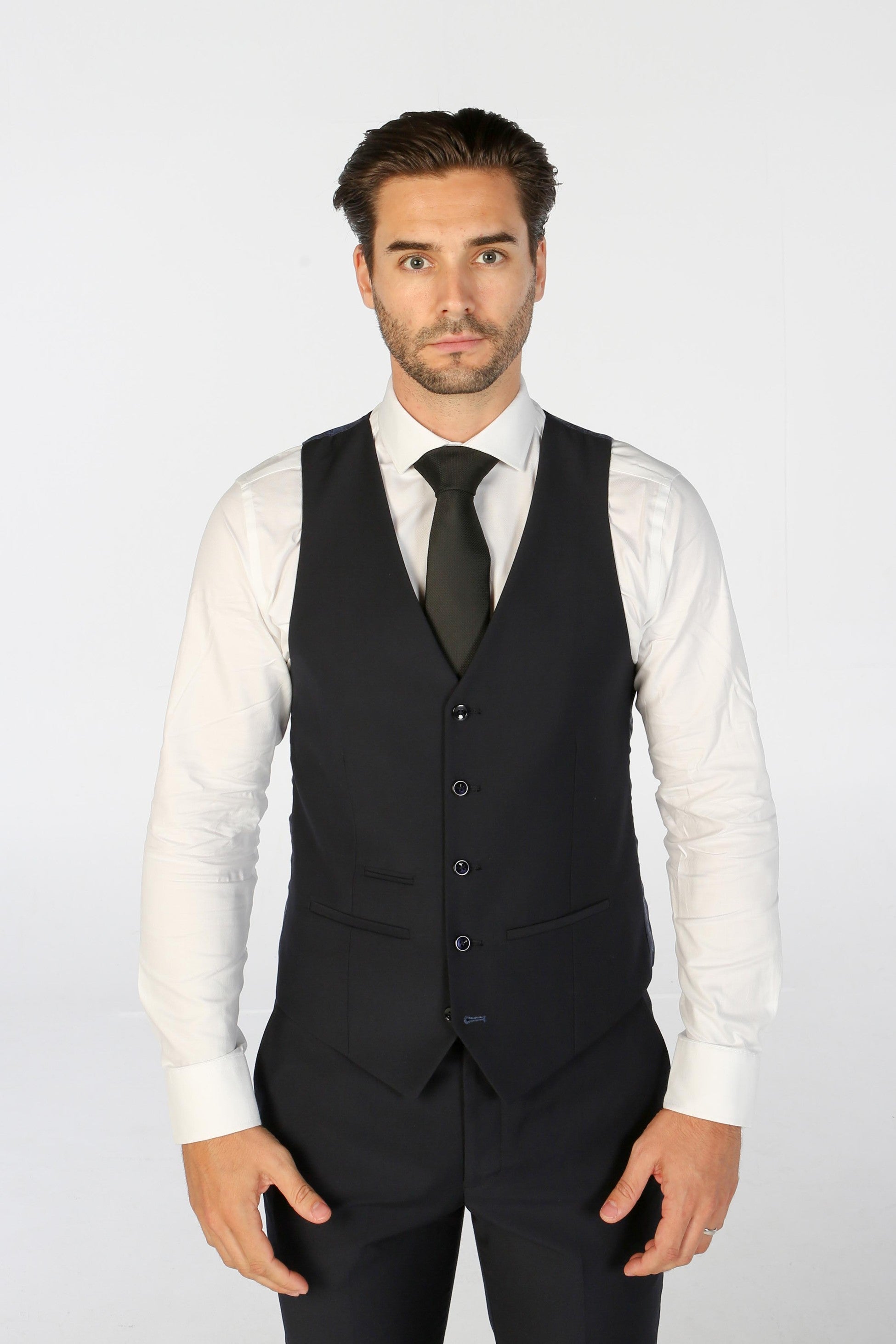 Men’s Tailored Fit Waistcoat – PARKER - Navy Blue