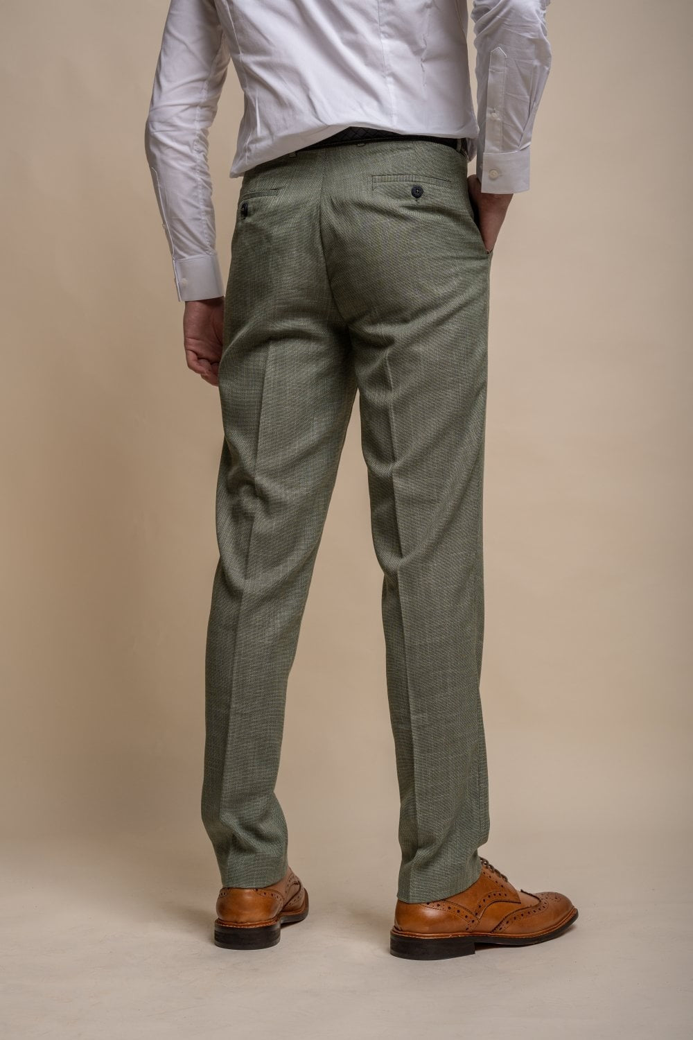 Pantalon formel ajusté pour hommes - MIAMI - Vert Sauge