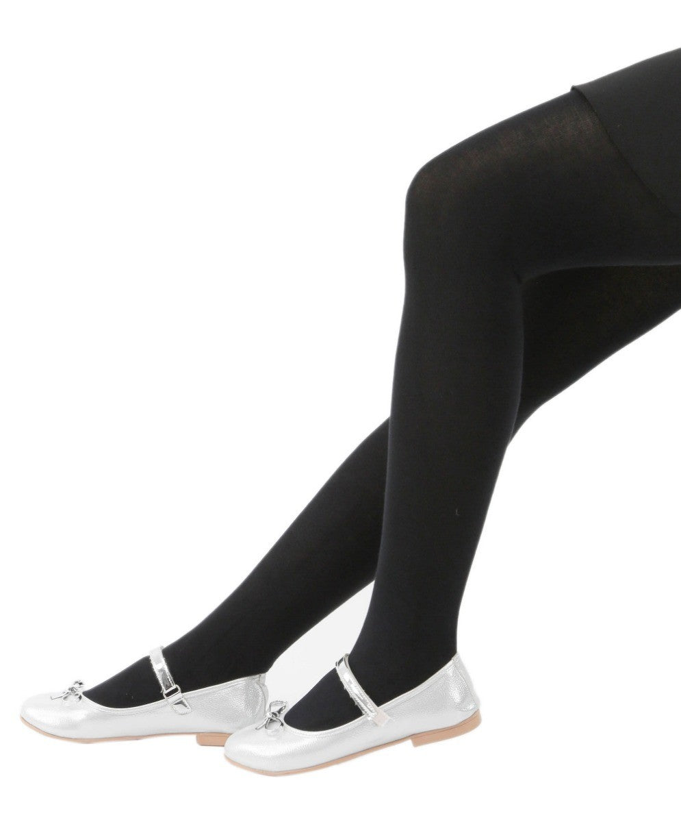 Collants Opaques Ultra Doux Pieds Doublés pour Filles - Noir