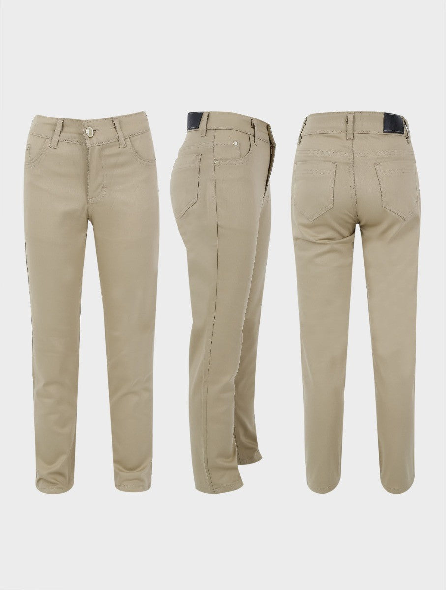 Pantalons Chino Élastiques Décontractés pour Garçons - Beige