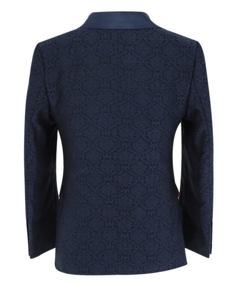 Costume à Motifs Bleu Marine pour Garçons - JACQUARD - Bleu Marine