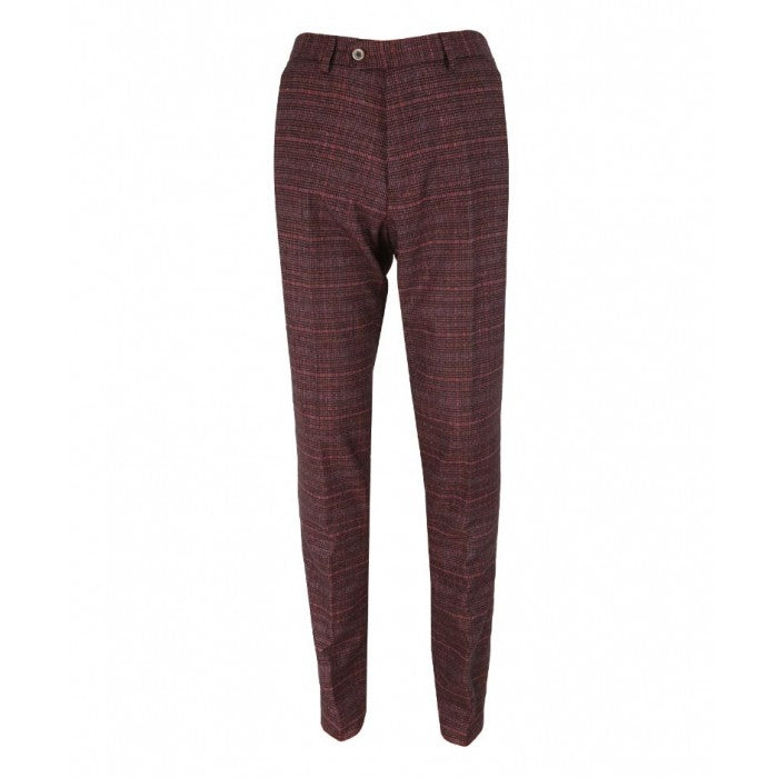 Pantalon en tweed ajusté à carreaux - CARLY Vin - Vin