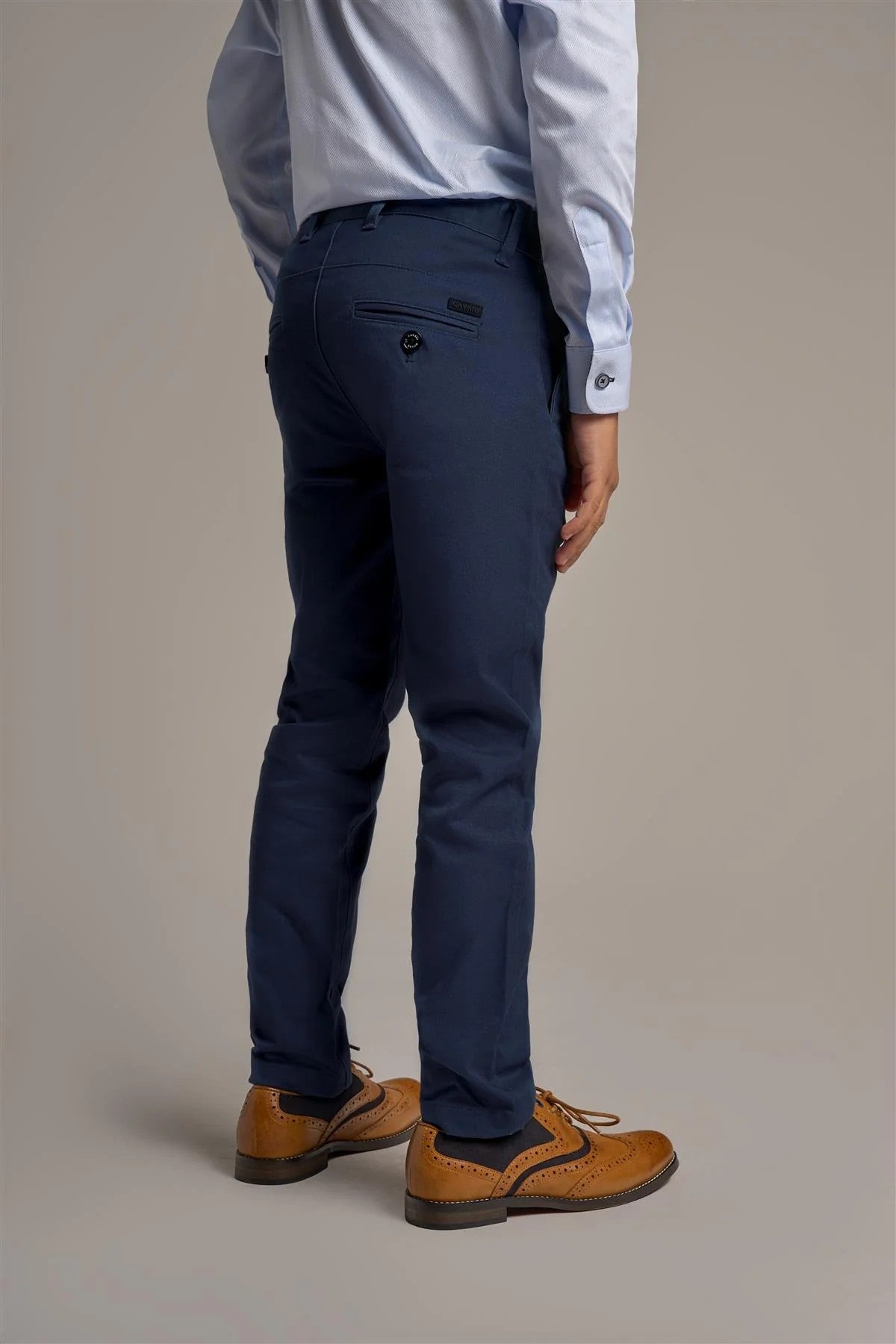 Pantalons Chino Slim Fit en Coton pour Garçons - DAKOTA - Bleu Marine