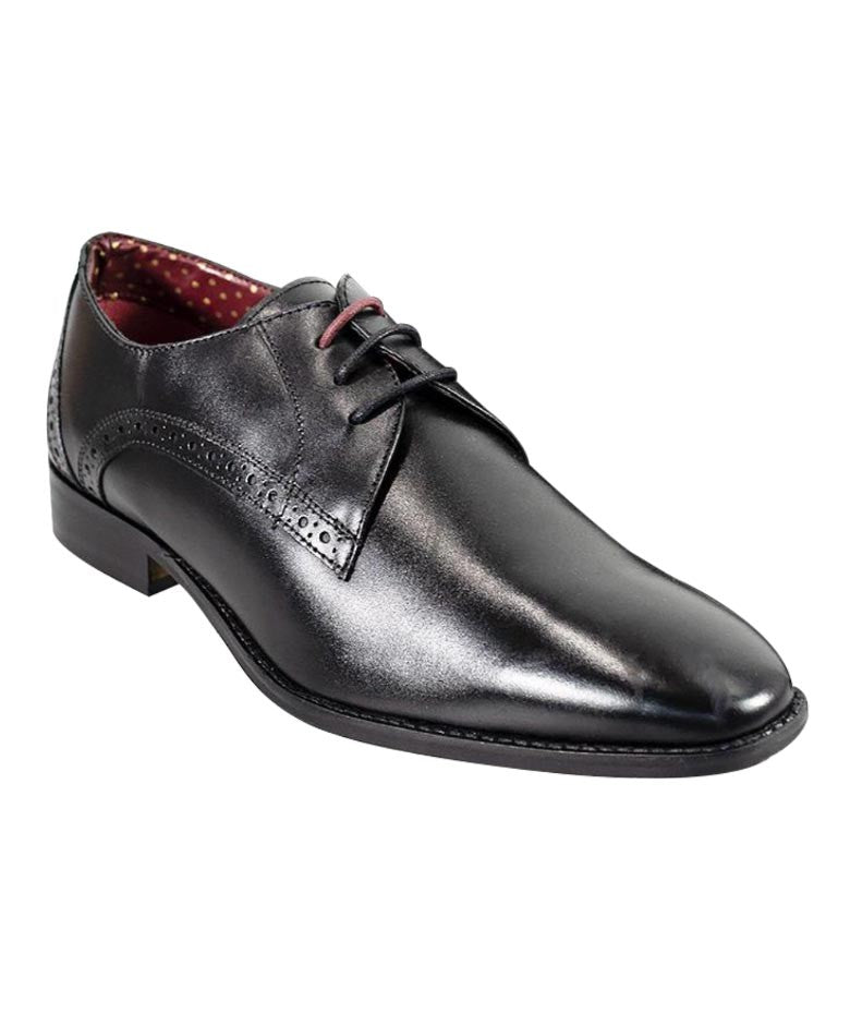 Chaussures Derby en cuir pour hommes - JOHN - Noir