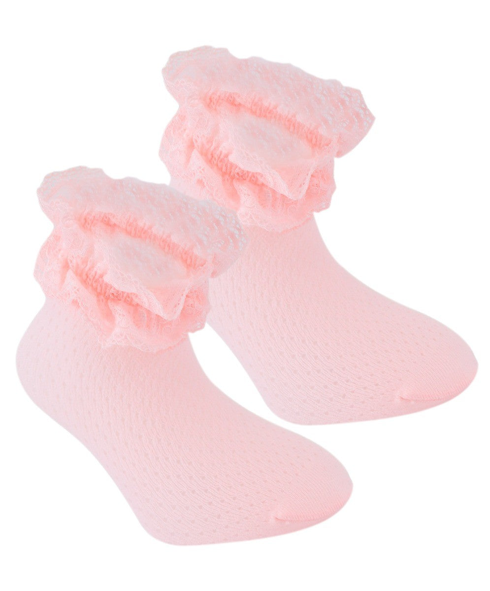 Chaussettes Douces à Volants pour Filles - Rose