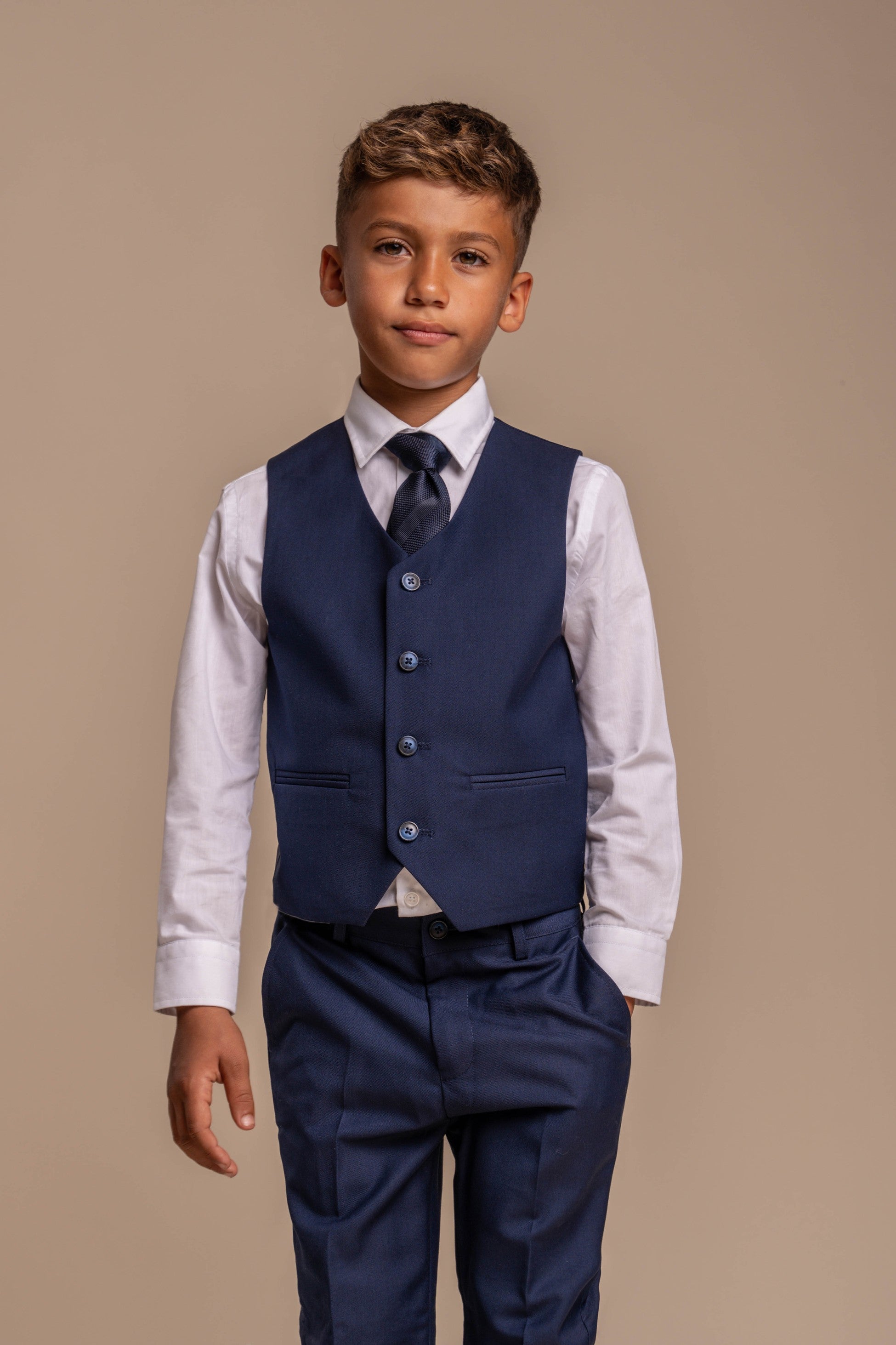 Boys Slim Fit Formal Suit - JEFFERSON Navy - Navy Blue