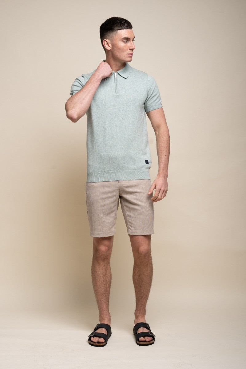 Herren Mid Rise Slim Fit Shorts - MIAMI - Beige