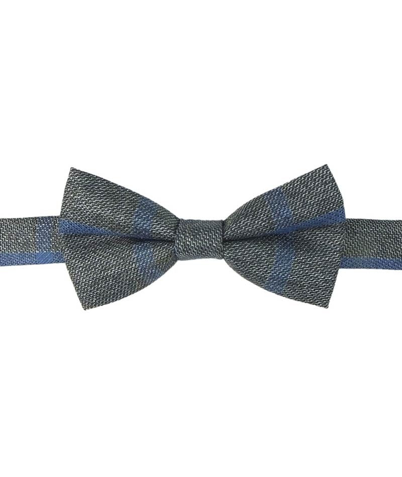 Ensemble Nœud Papillon en Tweed à Carreaux pour Garçons - Gris - Bleu