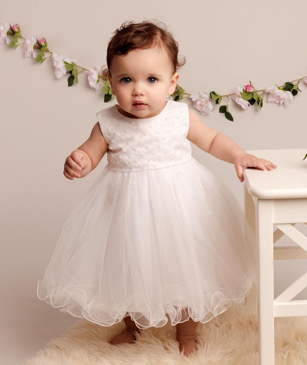 Baby & Girls Sequin Tulle Dress - RILEY - Ivory