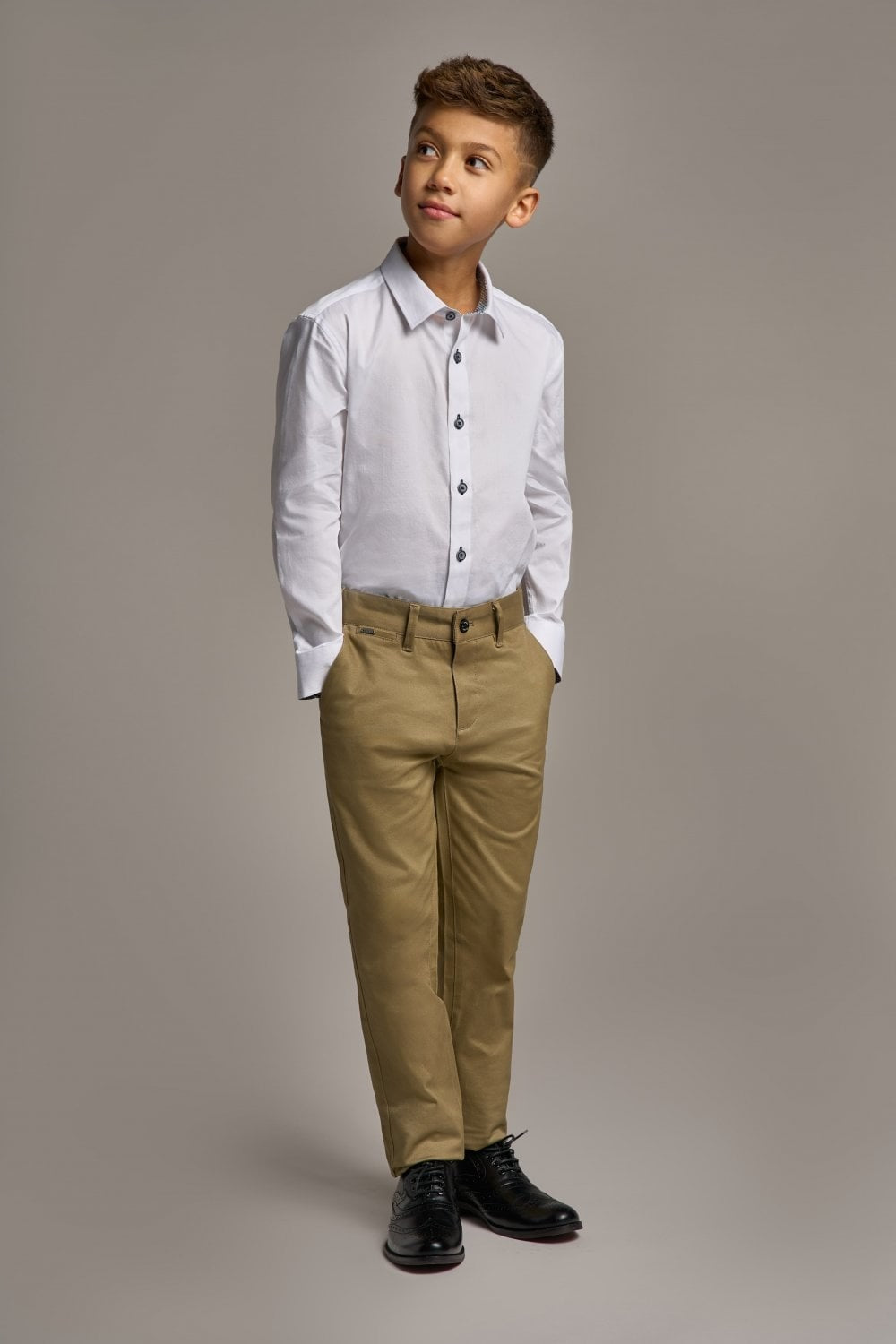 Jungen Slim Fit Baumwoll Chino-Hose - DAKOTA - Khakibraun