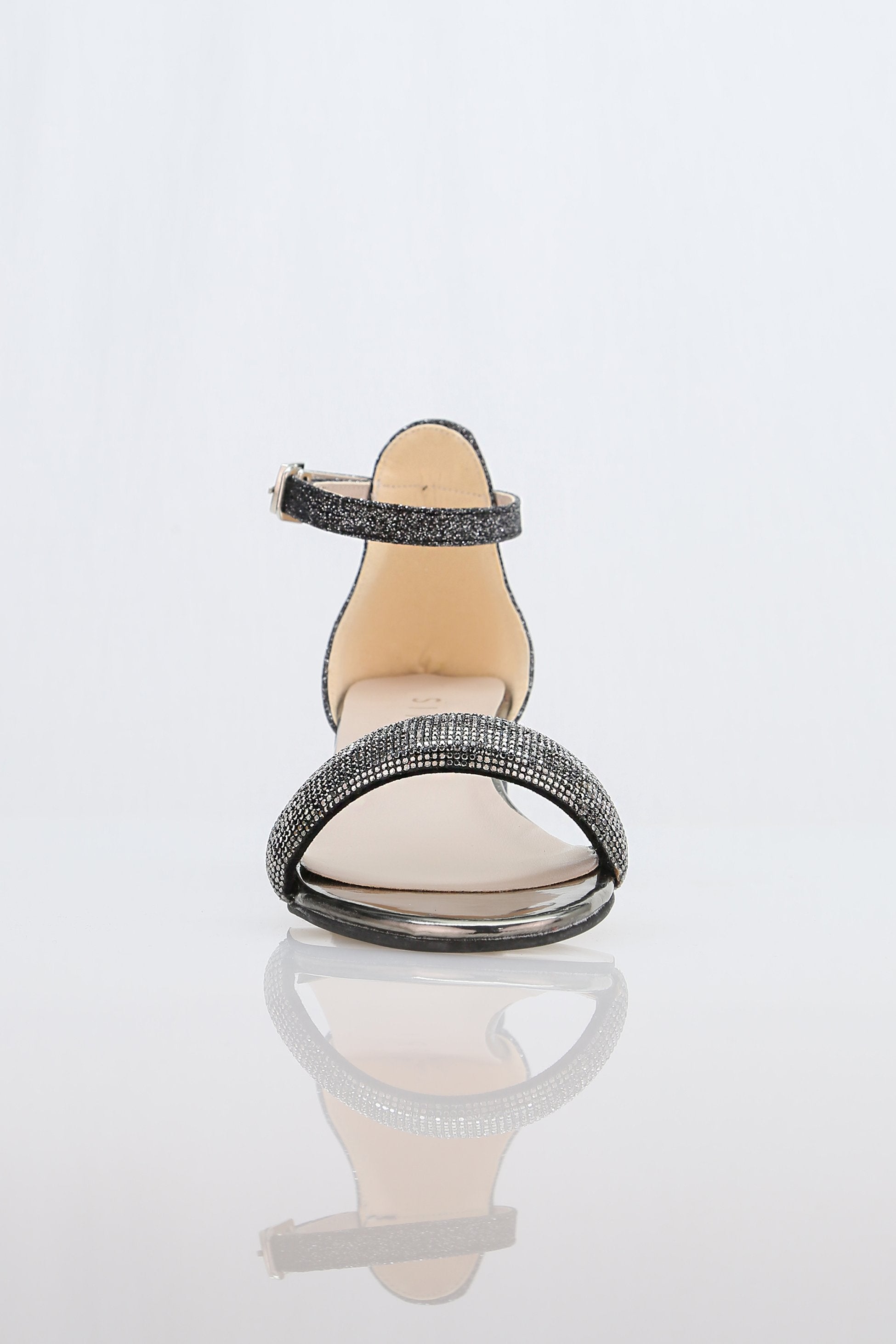 Mädchen Strass Blockabsatz Sandalen - LARA - Platin