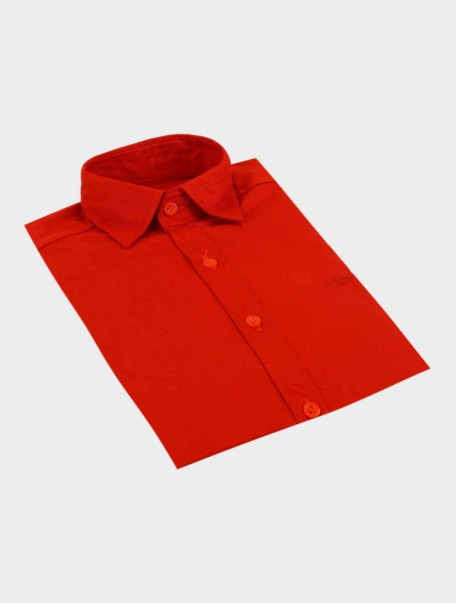 Chemise Oxford en Coton Slim Fit pour Garçons - RYAN - Rouge