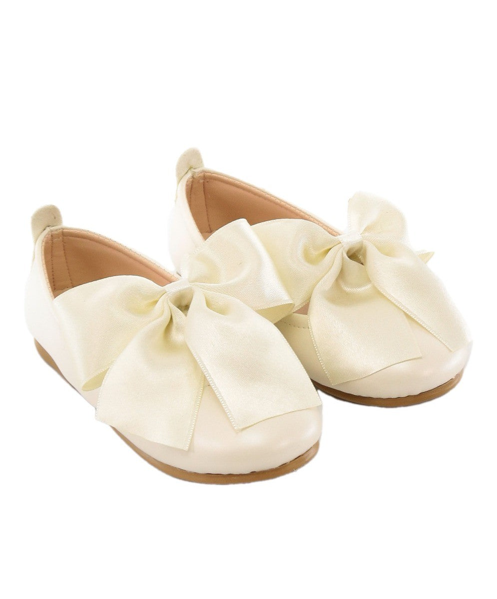 Girls Patent Flat Mary Jane Shoes - ELENA - Pearl Ivory