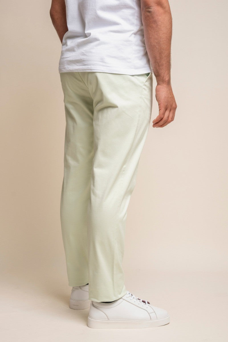 Pantalons chino en coton pour hommes - DAKOTA - Crème Sauge