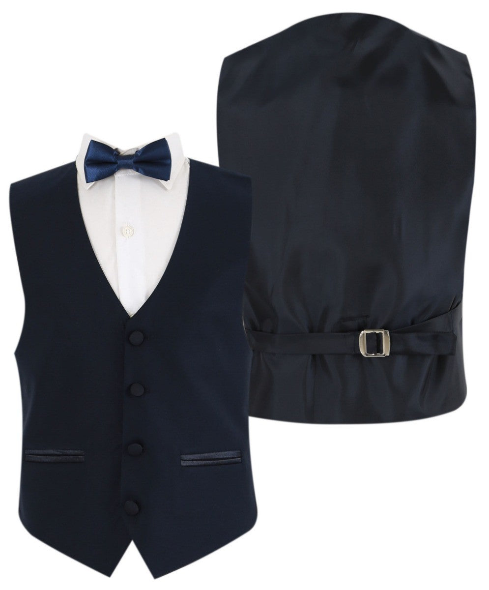 Jungen Glanzrevers Tuxedo Anzug - Navyblau