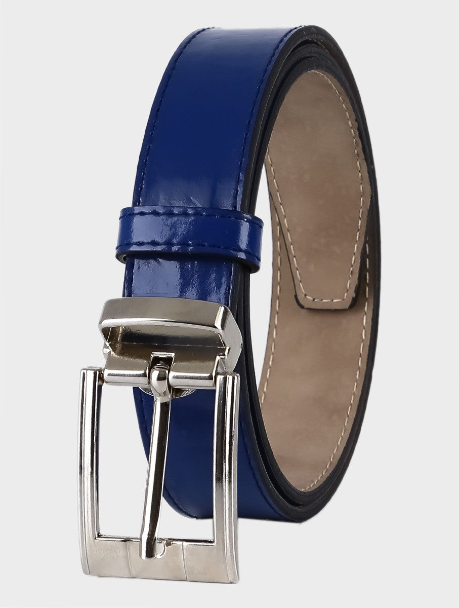 Boys Leather Belt - Shinny - Navy Blue