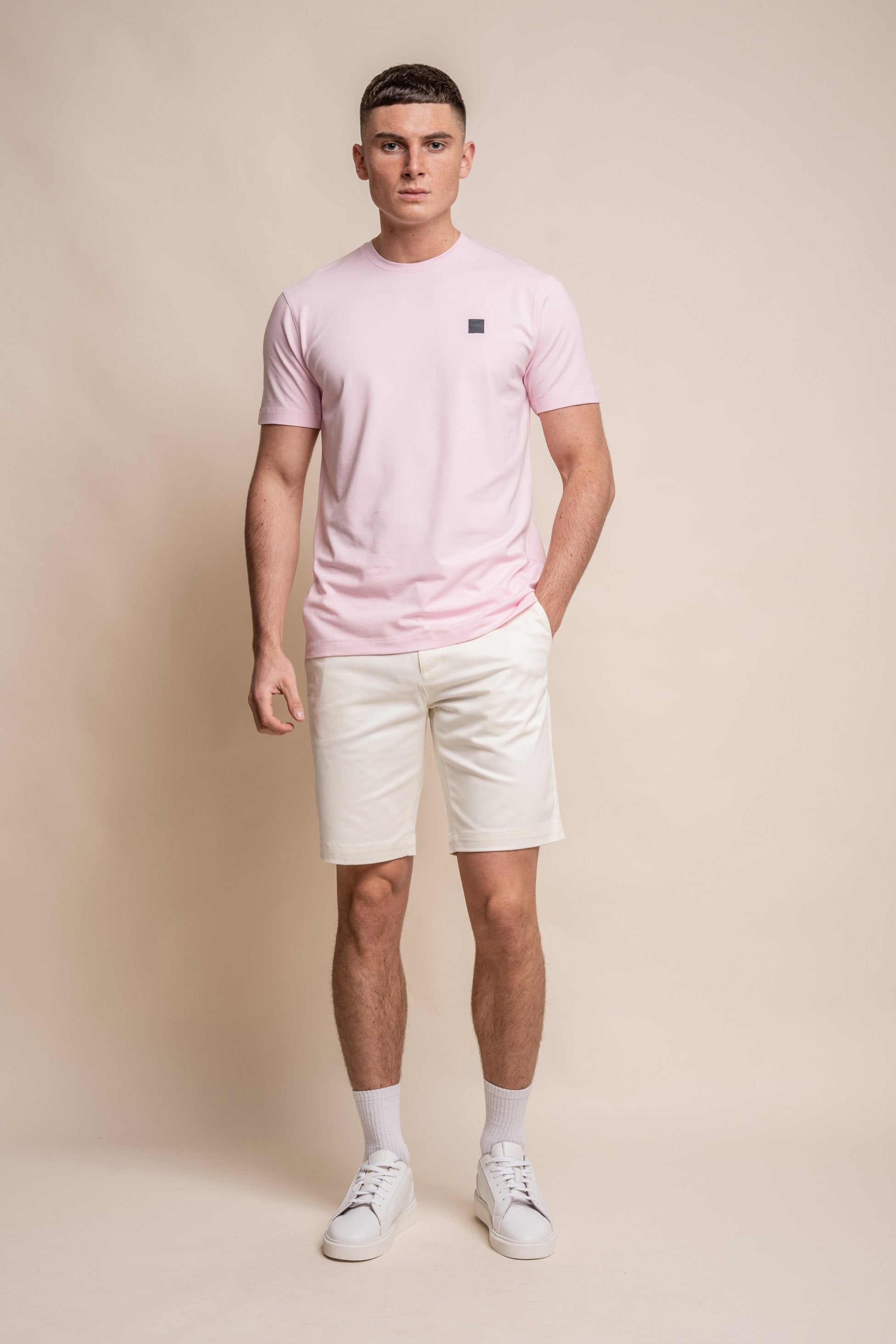 Herren Crew Neck Baumwoll T-Shirt - BOGART - Rosa