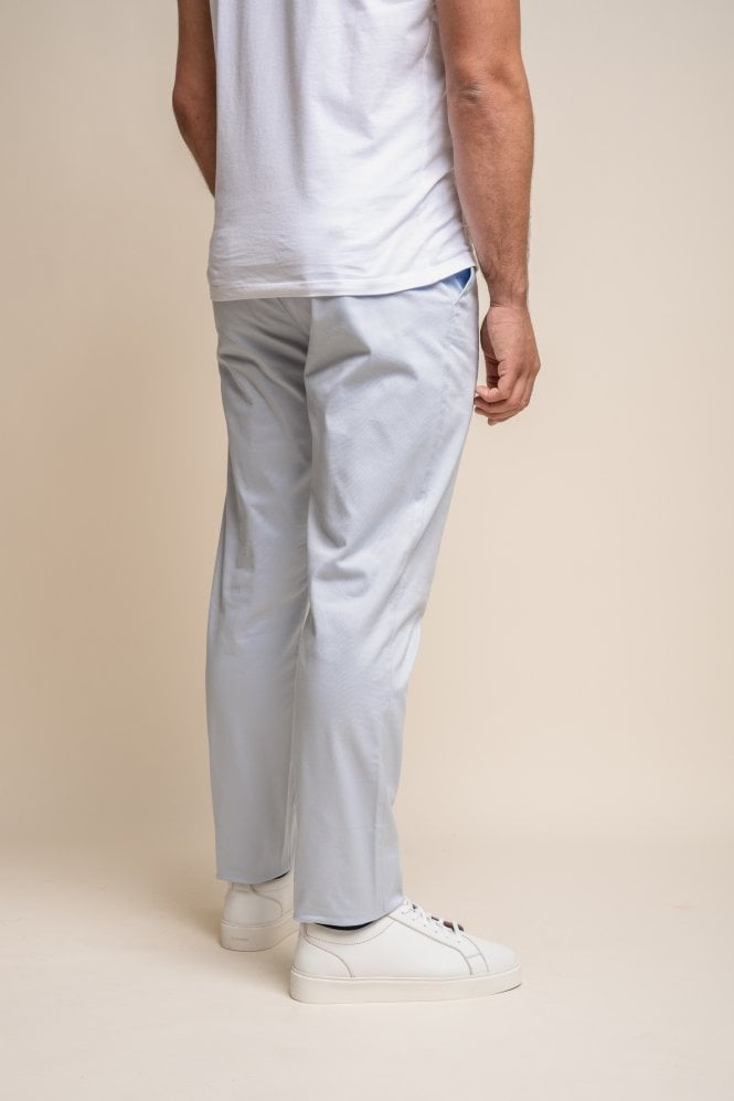 Chino décontracté en coton pour hommes - DAKOTA - Bleu Glacé