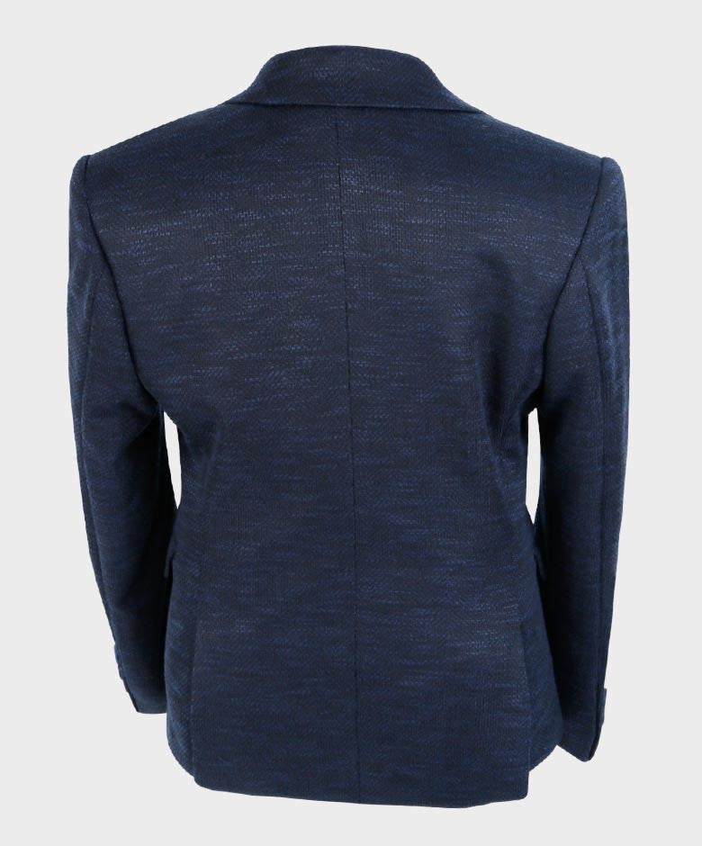 Blazer à Motifs Birdseye Tailored Fit pour Garçons - Bleu Foncé