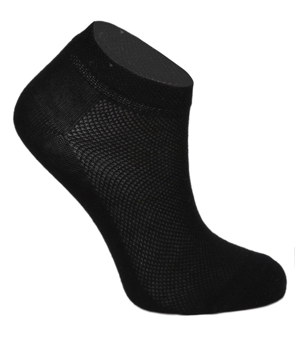 Unisex Stretch Baumwoll Knöchelsocken, für Jungen & Mädchen - Schwarz