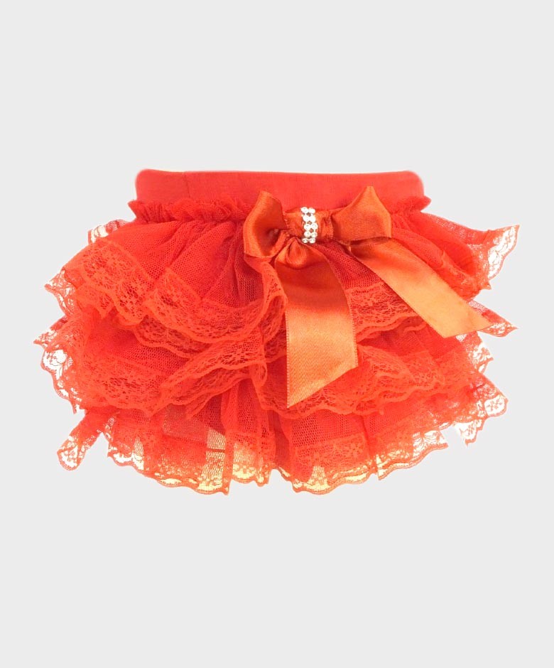 Bloomers en Dentelle à Volants pour Fillettes - Rouge