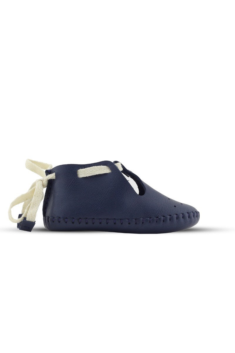 Baby Jungen Echtleder Vorläufer Krippenschuhe - Patik - Navyblau