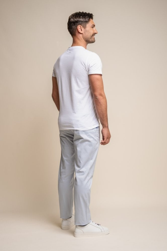 Chino décontracté en coton pour hommes - DAKOTA - Bleu Glacé