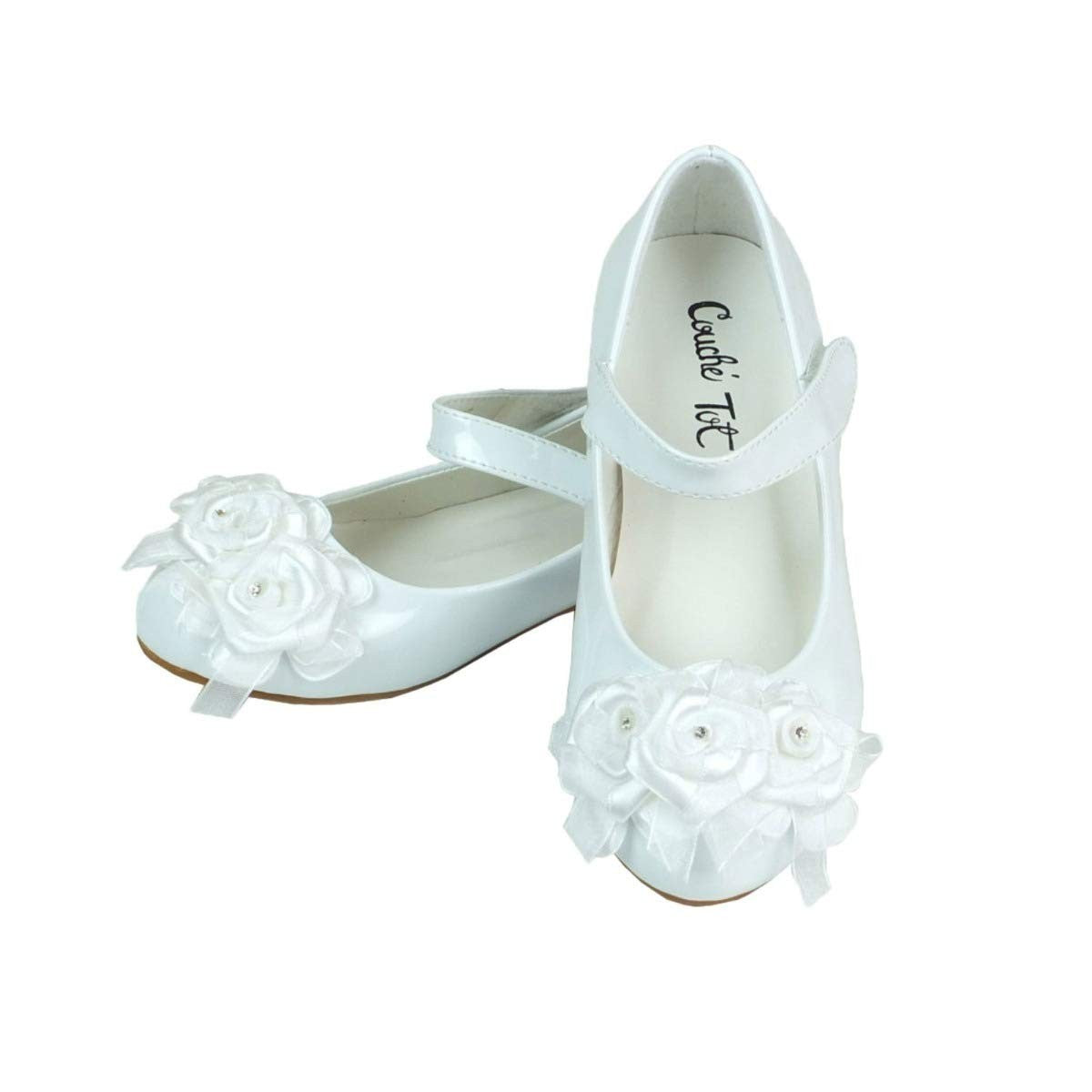 Flower Girls Mary Jane Formal Patent Shoes - White