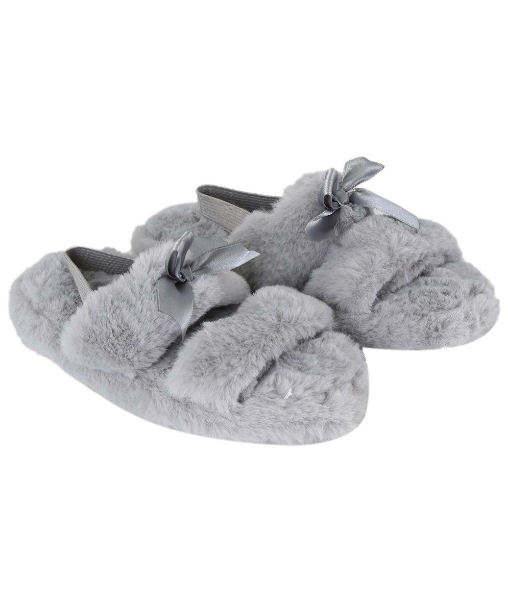 Chaussons en Pluche Douce pour Filles - Gris