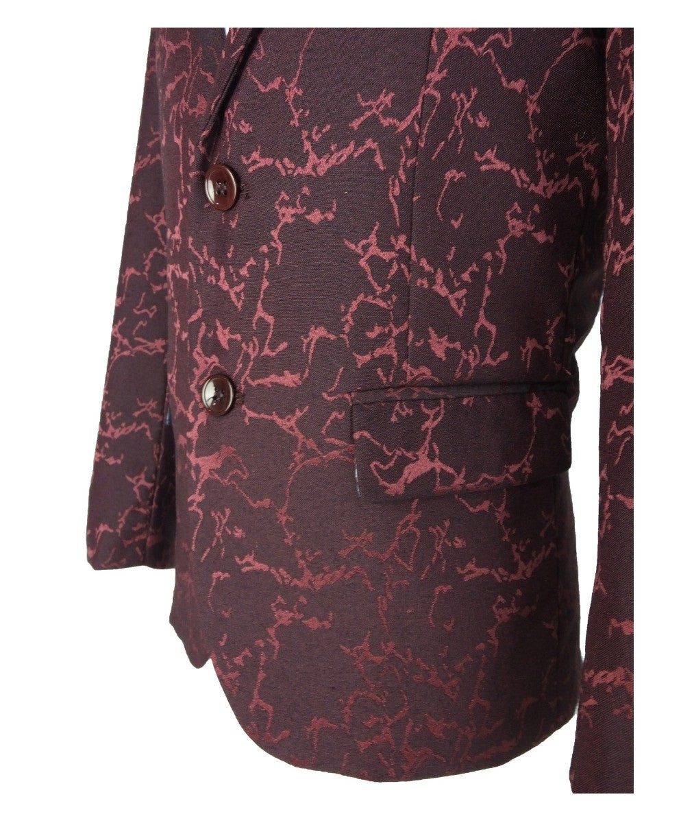 Jungen Marmor Druck Blazer - Bordeaux