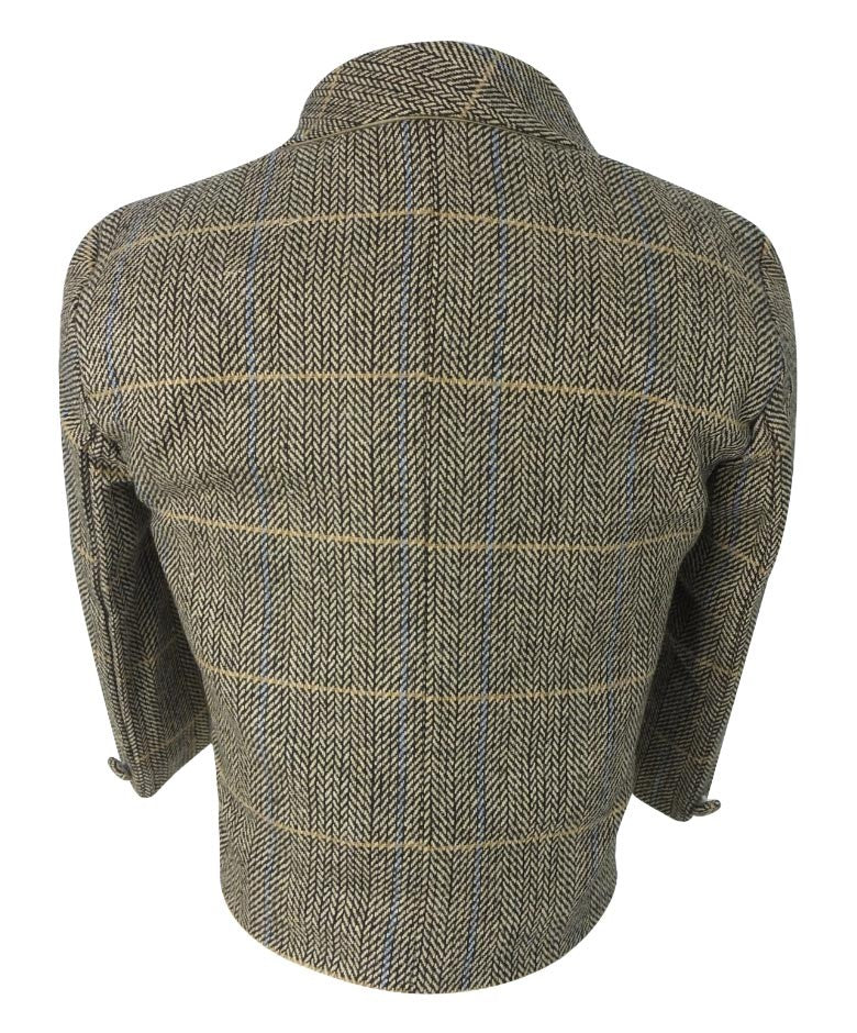 Baby Jungen Fischgrät Karo Tweed Anzug-Set - Tan Braun