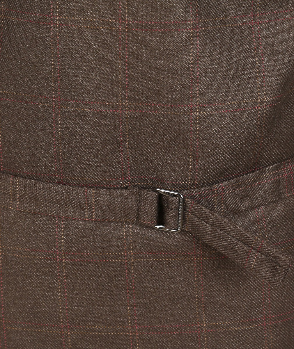 Ensemble Gilet en Tweed à Motif Check pour Hommes et Garçons - Marron - Brun