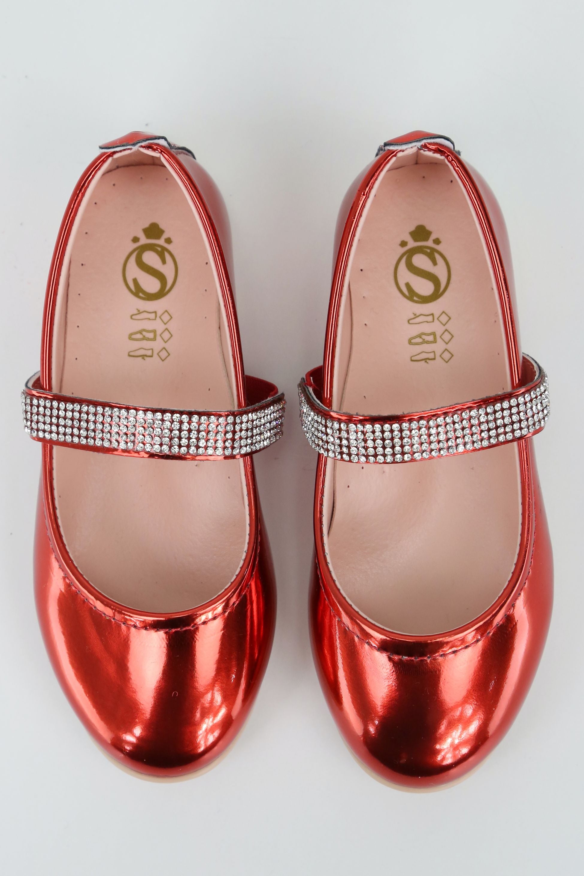 Mädchen Strass Lack Mary Jane Schuhe - ARWEN - Rot