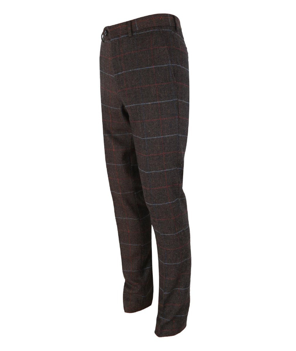 Pantalon à Motif Check Retro Slim Fit pour Homme - TOMMY Brown - Brun