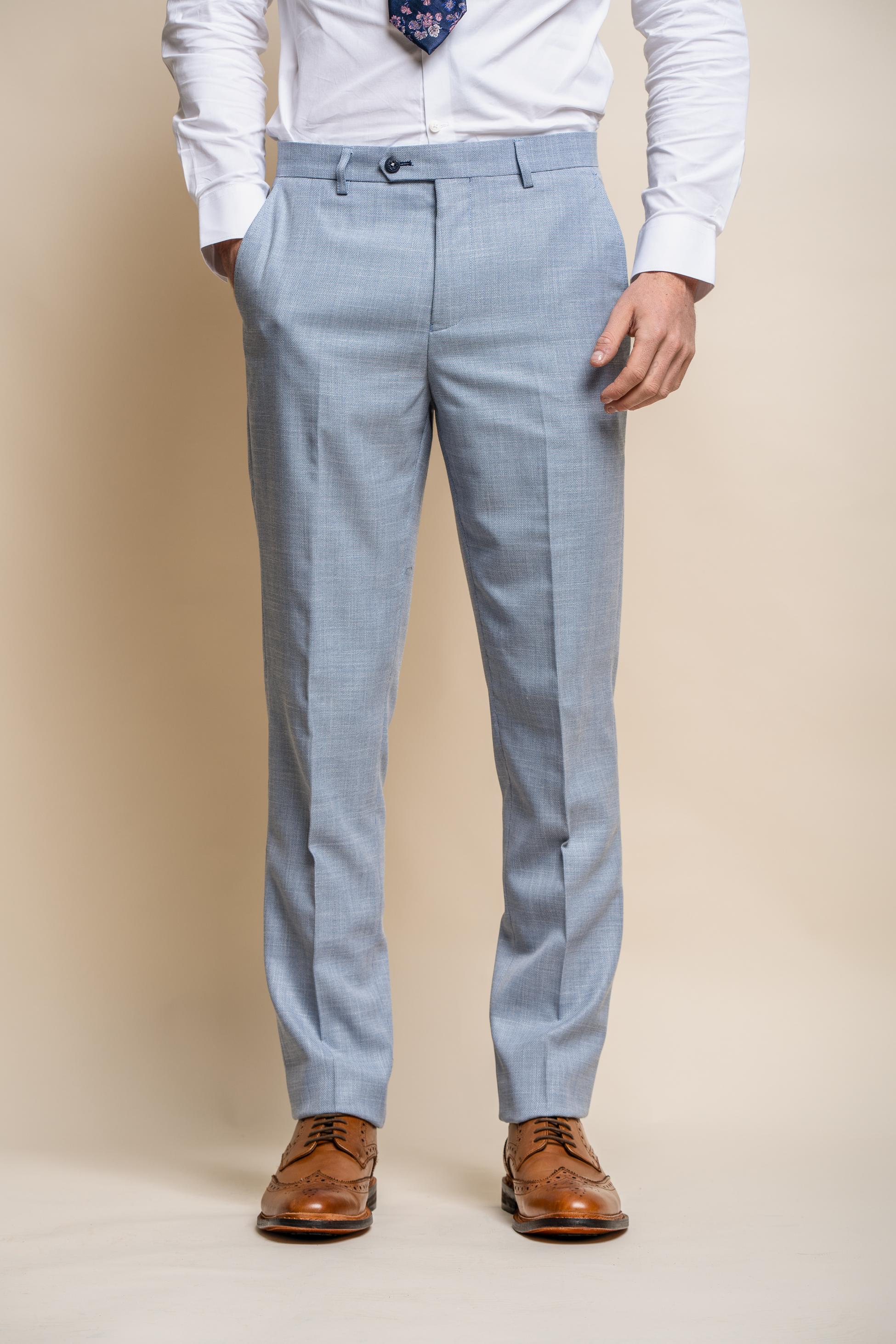 Pantalon formel ajusté pour hommes - MIAMI - Bleu Ciel