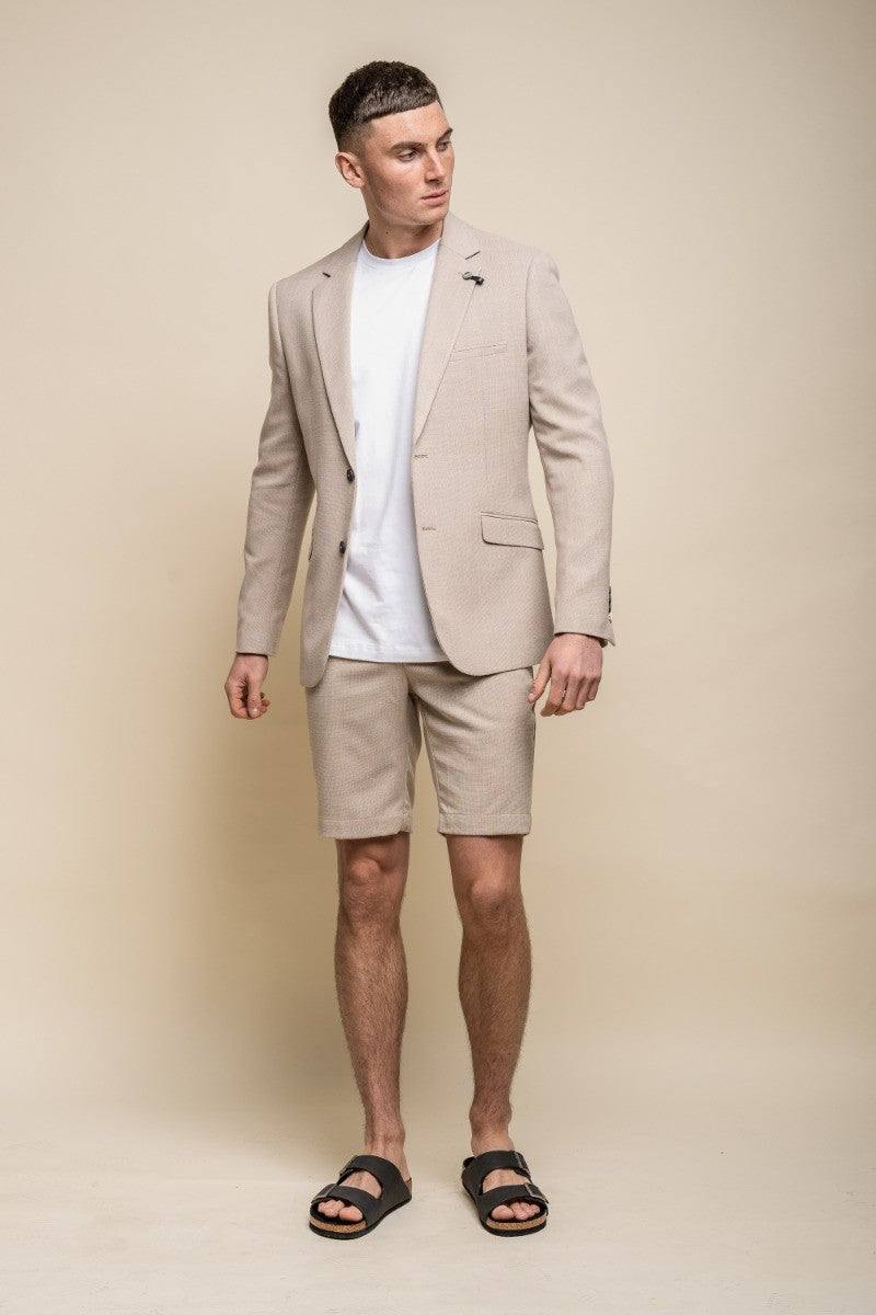 Herren Mid Rise Slim Fit Shorts - MIAMI - Beige