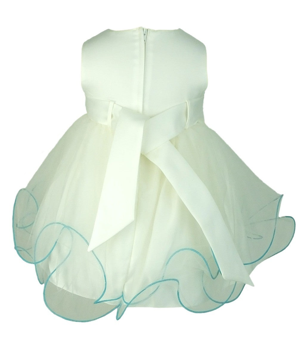 Robe de Baptême Mariée avec Boléro Papillon pour Filles - Ivoire - Bleu