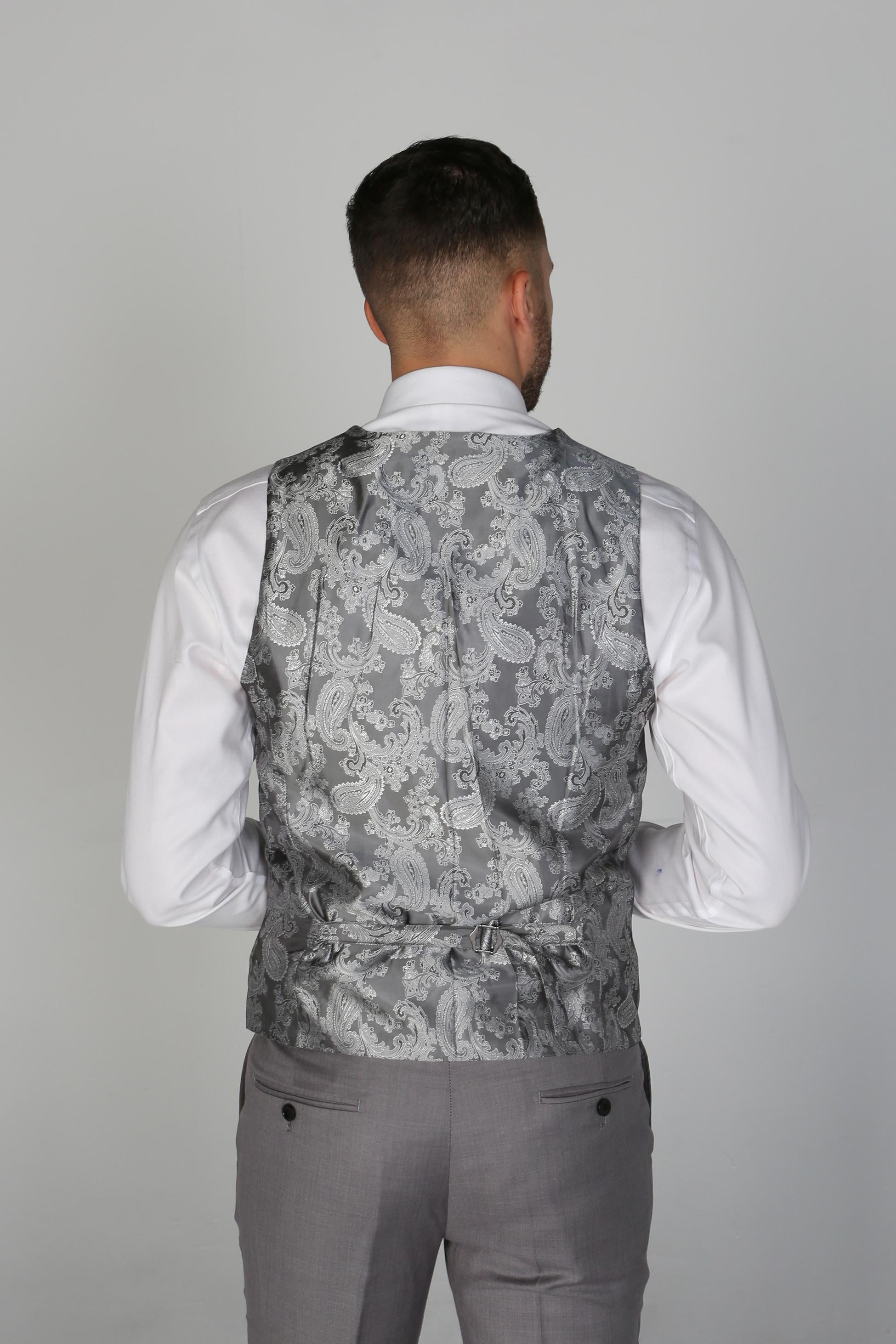 Men's Tailored Fit Formal Waistcoat  - CHARLES - Light Grey