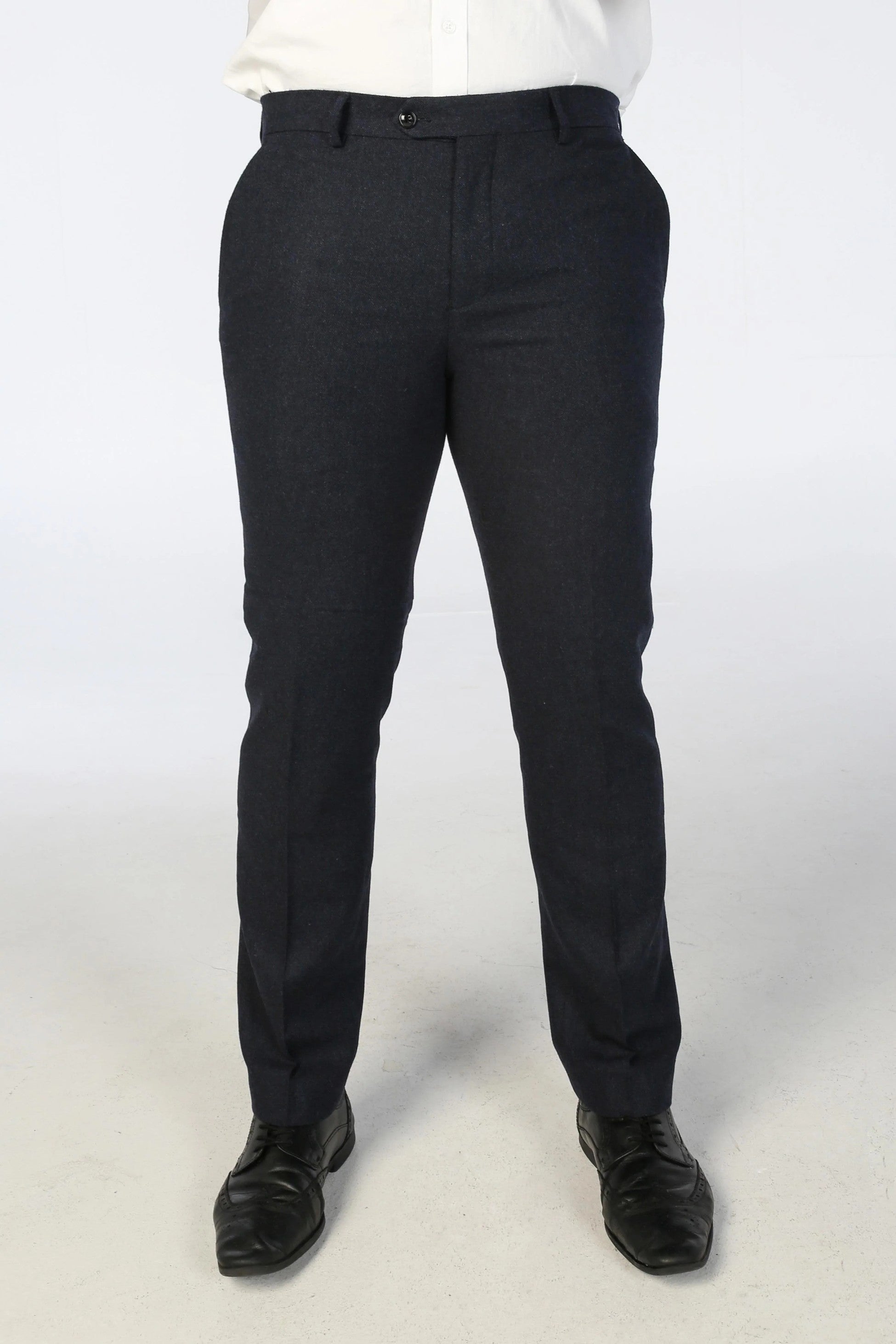 Men’s Wool Blend Formal Trousers - OSCAR - Navy