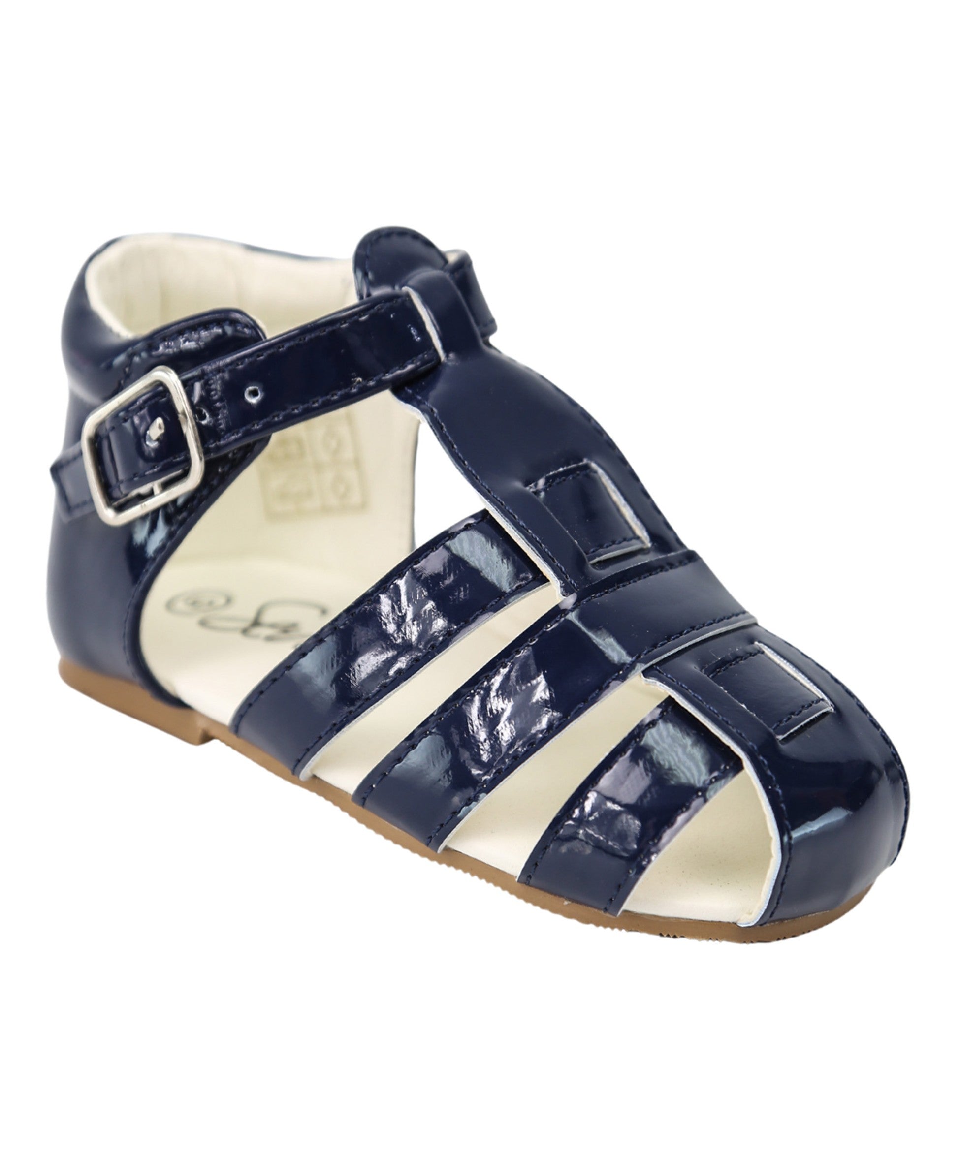 Sandales en Cuir Verni Unisexe pour Enfants - RALPH - Bleu Marine