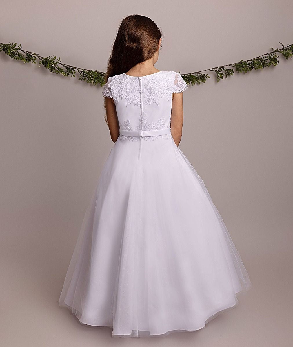 Robe de communion en dentelle blanche pour filles - BILLIE - Blanc