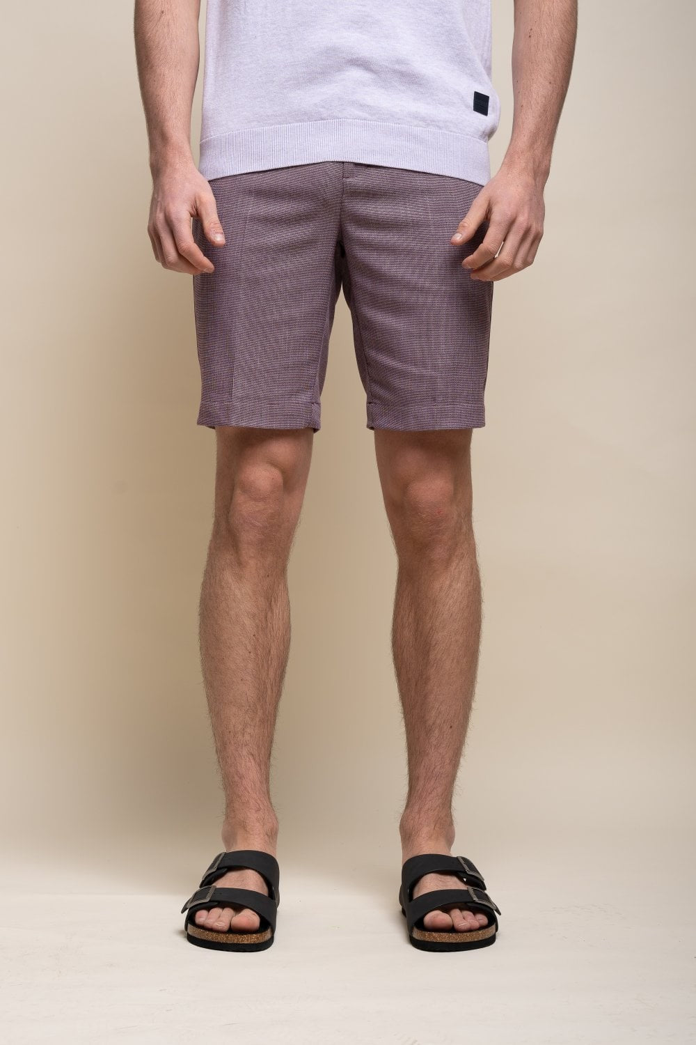 Herren Mid Rise Slim Fit Shorts - MIAMI - Lila