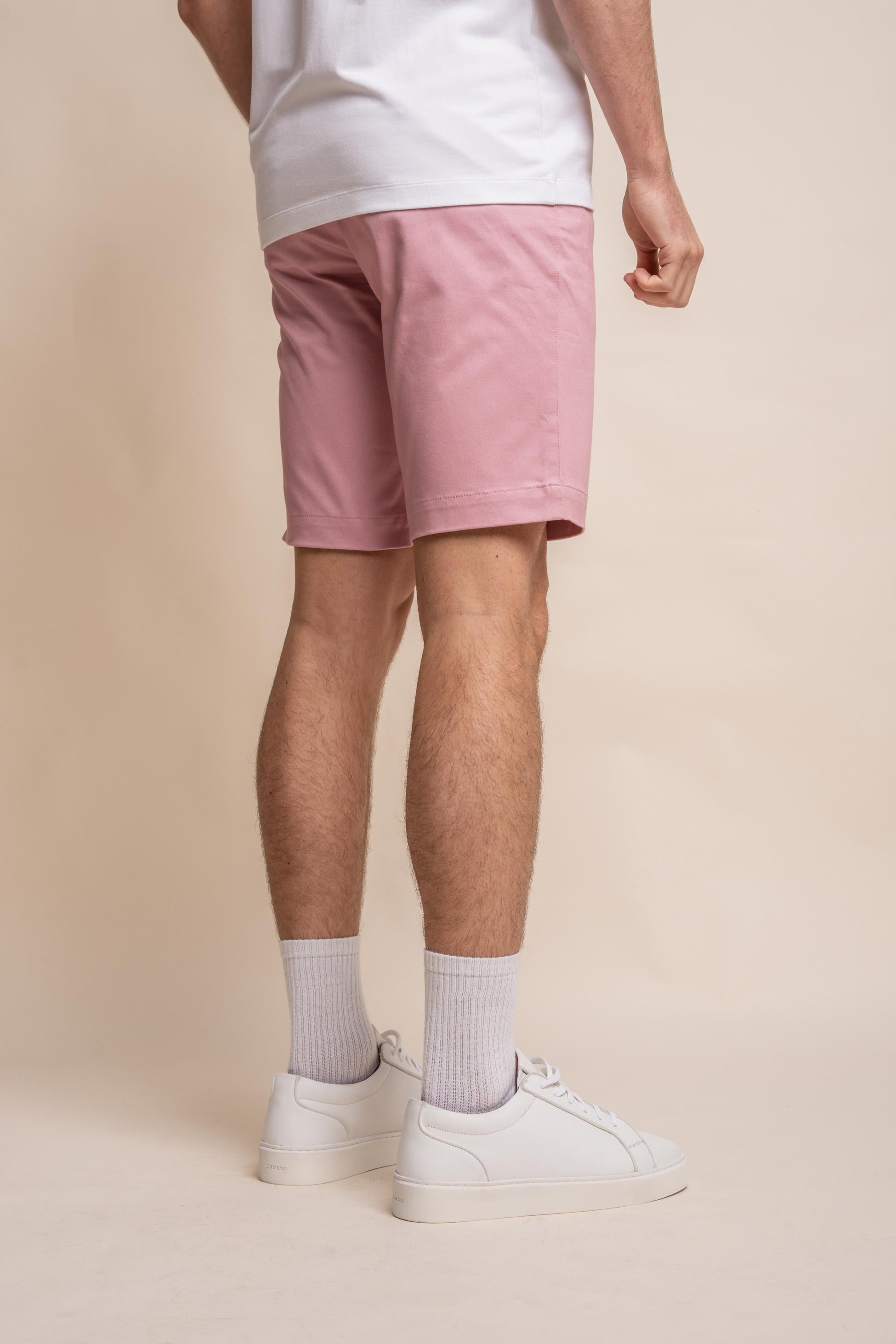 Men's Cotton Casual Chino Shorts - DAKOTA - Pink