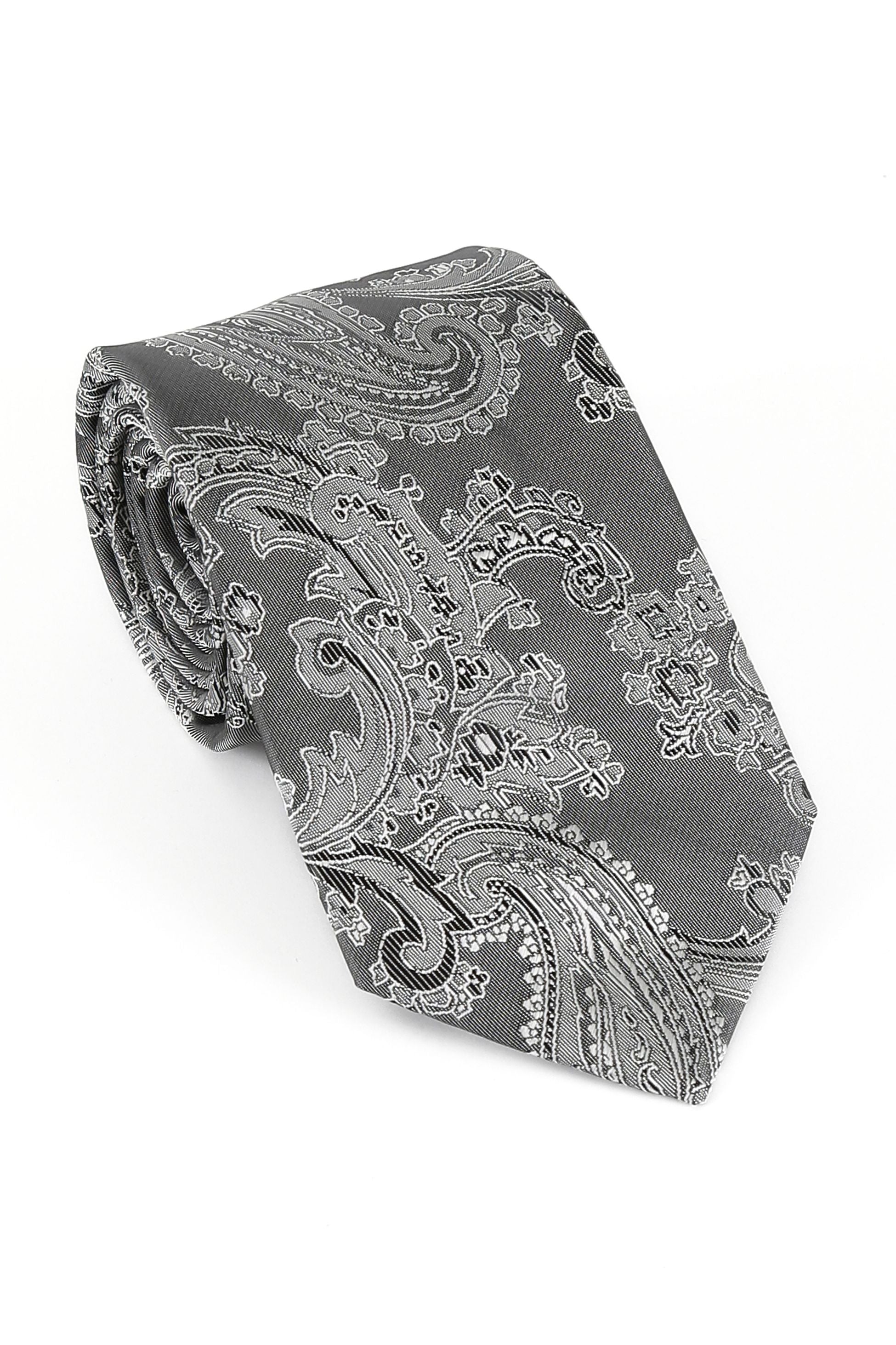 Ensemble cravate et boutons de manchette paisley pour hommes - Or