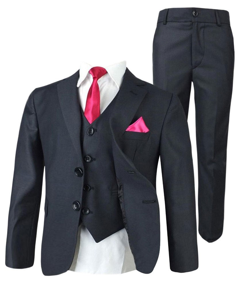 Boys Tailored Fit Formal Suit - Dark Grey