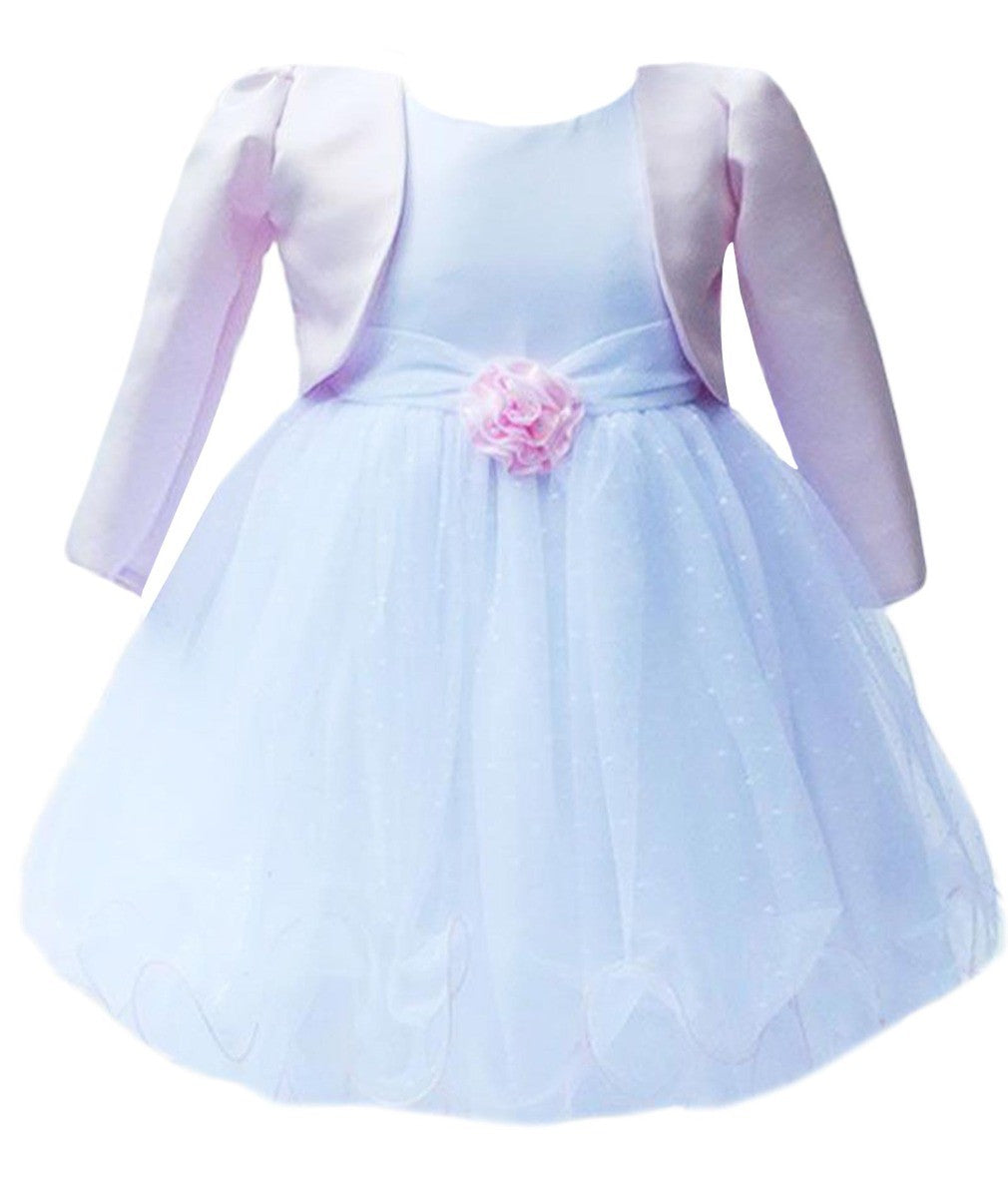 Robe de Baptême Boléro de Mariée pour Fillettes - Blanc - Rose