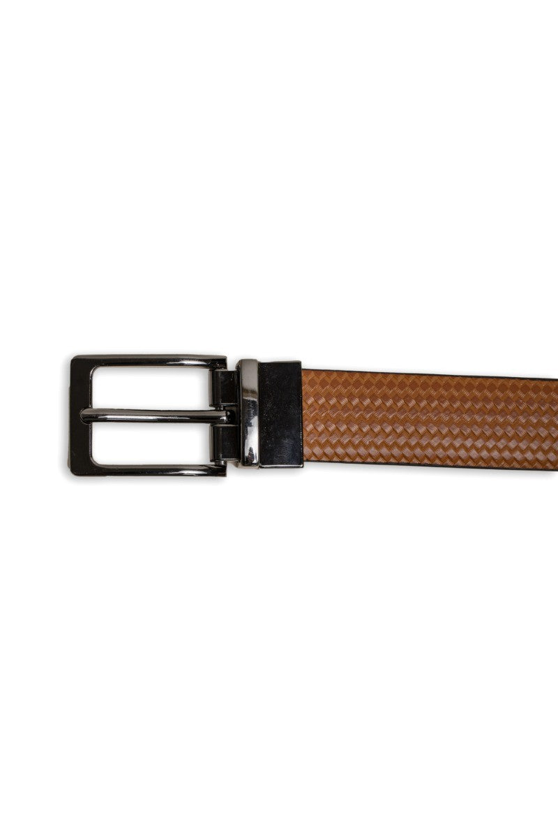 Ceinture en cuir à motifs pour hommes - Marron Tan