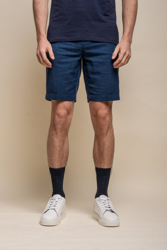 Shorts ajustés à taille mi-haute pour hommes - MIAMI - Bleu Foncé