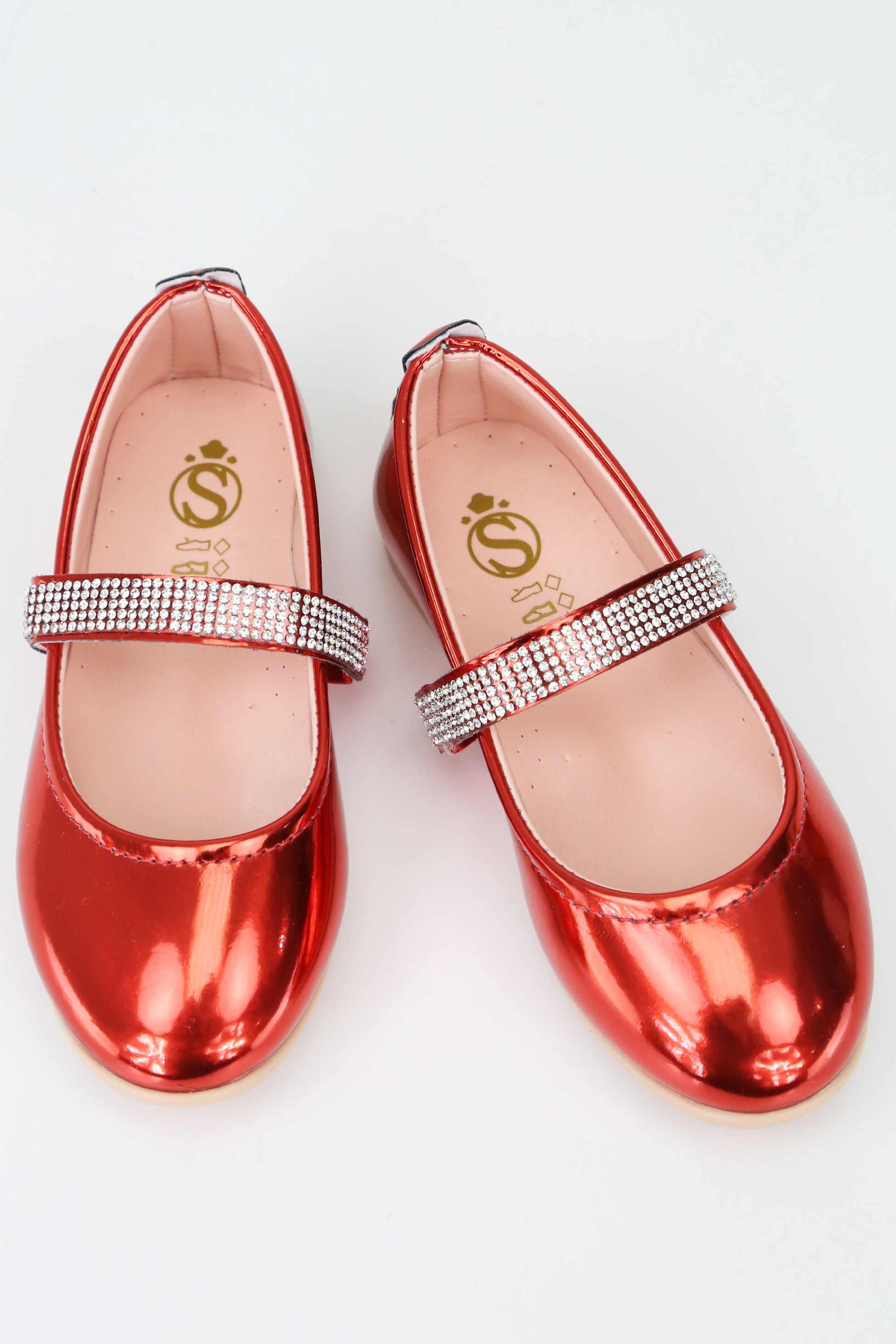 Mädchen Strass Lack Mary Jane Schuhe - ARWEN - Rot